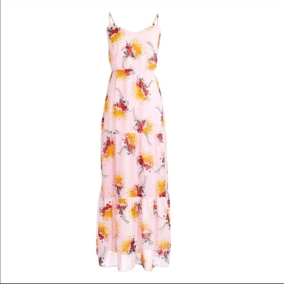 J. Crew Mercantile Pink Sunburst Tiered Bouquet Floral Maxi Dress - Picture 1 of 11
